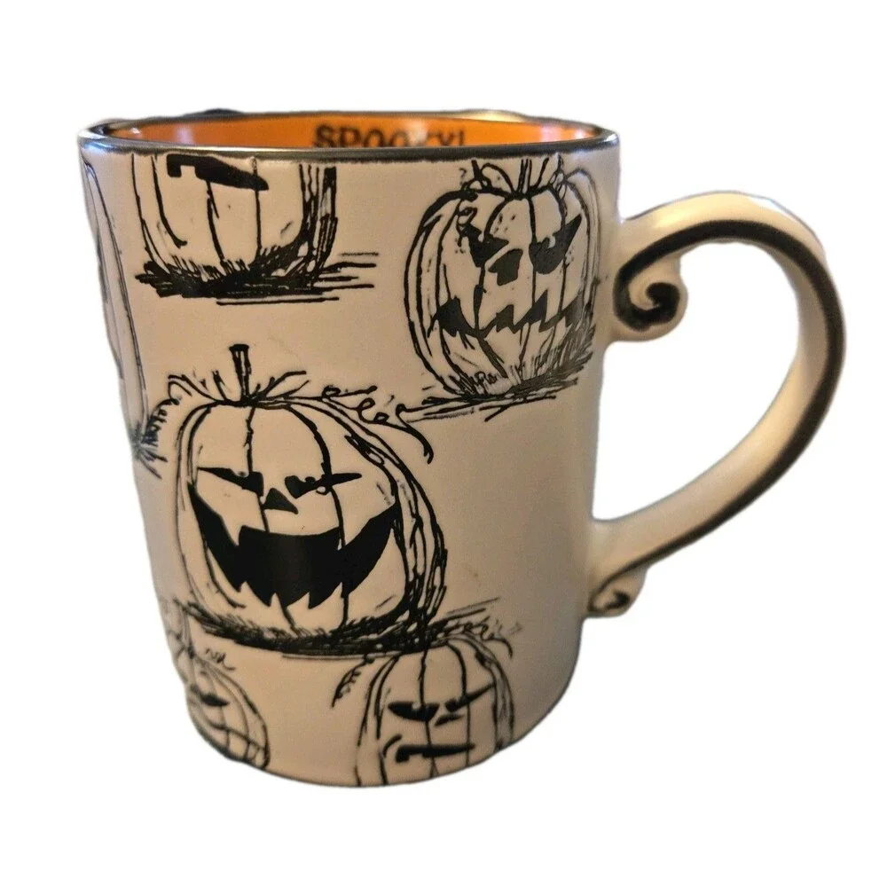 Orange Halloween SPOOKY! Pumpkin Jack O Lantern Coffee Tea Mug Cup Eli And Ana